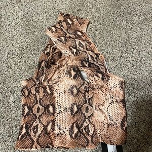 Pretty Little Thing crossover snakeskin top